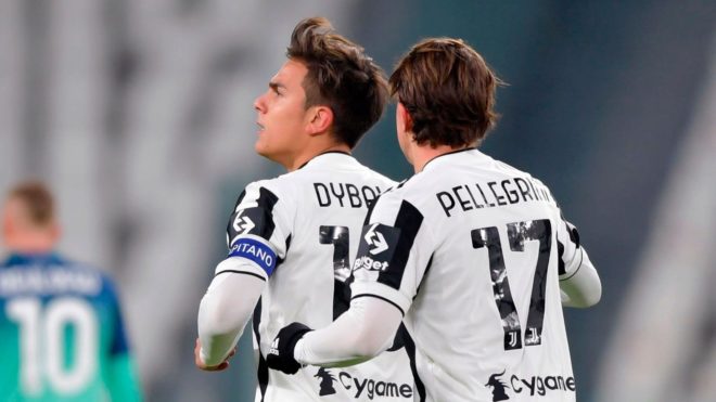 Festejo desafiante de la «Joya» Dybala al anotar el primer gol de la Juventus